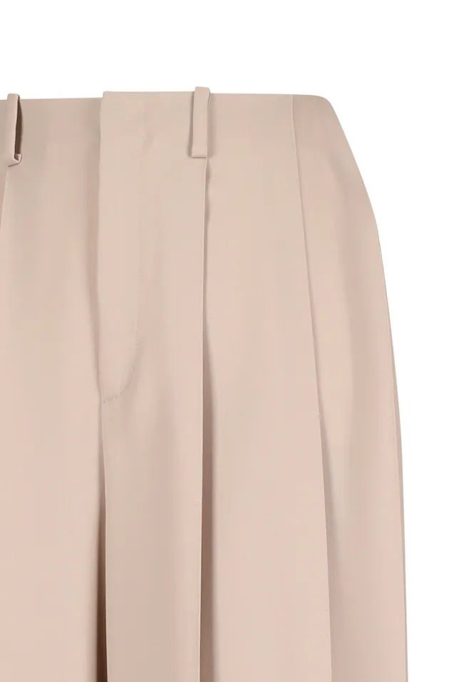 Pleated Wide-Leg Trousers
