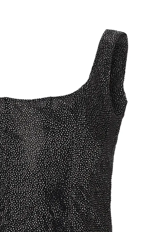 Embellished Square-Neck Top