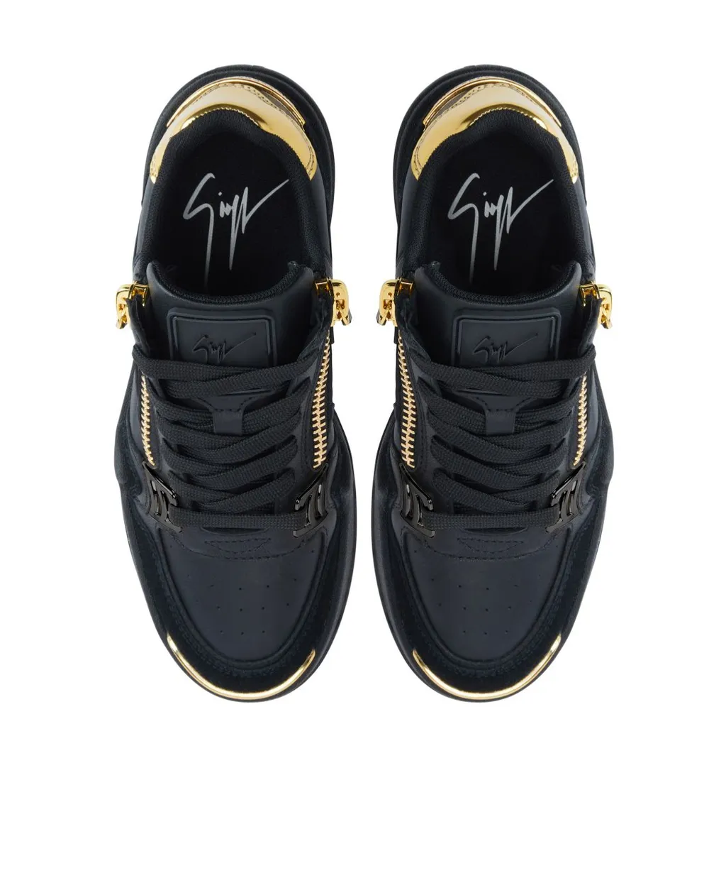 Zip-Detail Lace-Up Sneakers