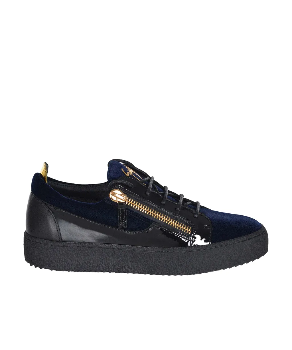 Frankie Zip-Detailed Lace-Up Sneakers