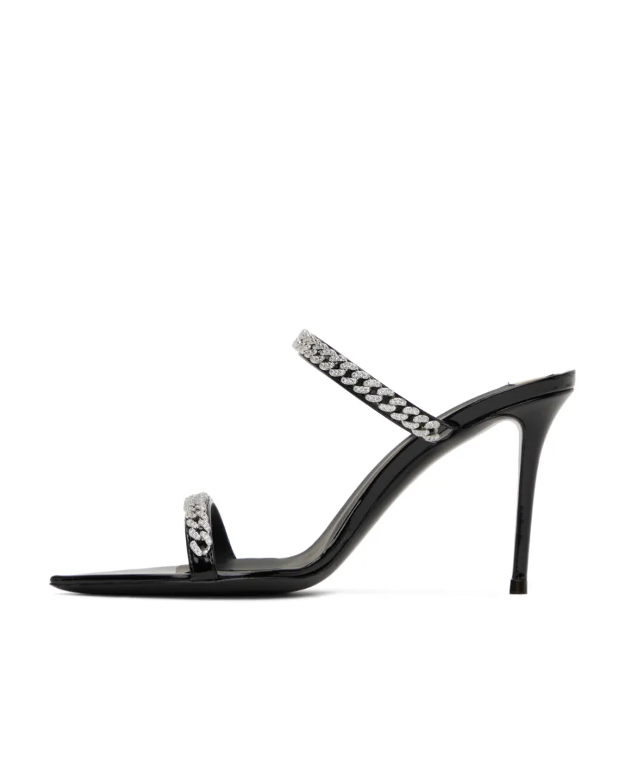 Rhinestone Detail High-Heeled Sandals