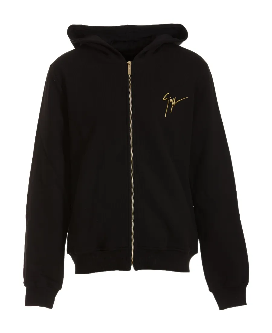 Embroidered-Logo Zip Hoodie