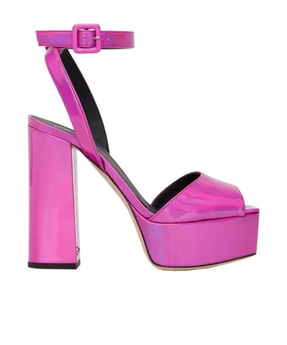 Logo Square-Toed High-Heeled Sandals