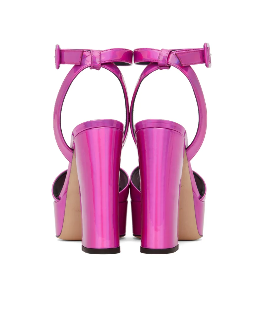 Logo Square-Toed High-Heeled Sandals