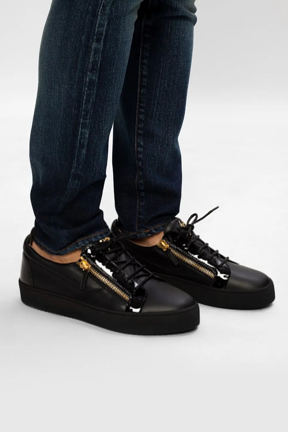 Zip Detailed Lace-Up Sneakers