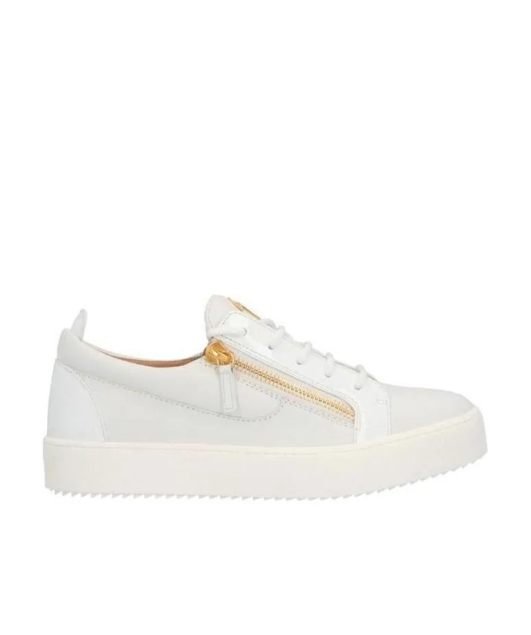 Zip-Detailed Lace-Up Sneakers