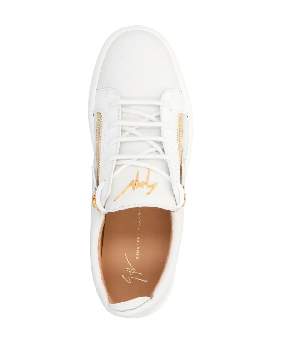 Zip-Detailed Lace-Up Sneakers