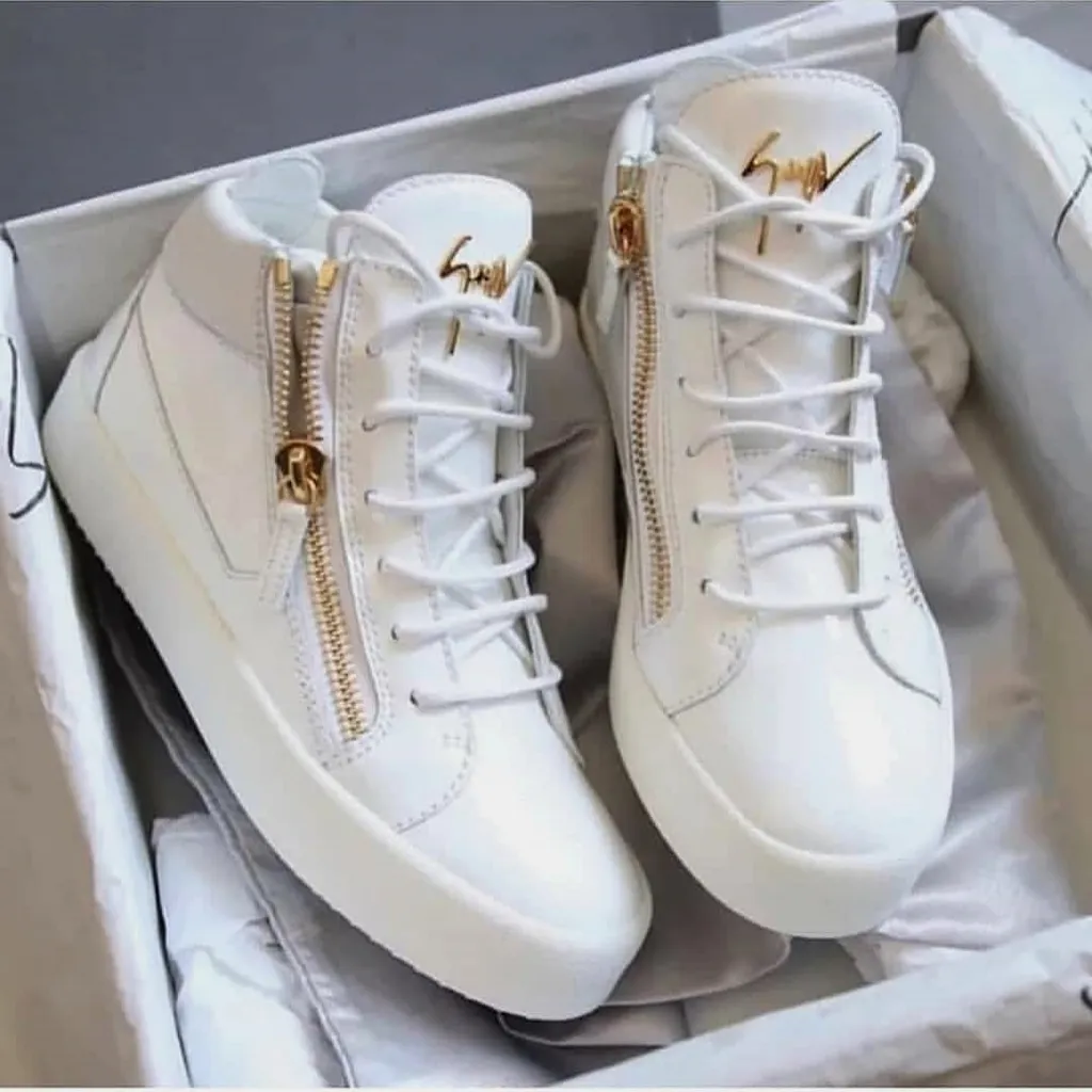 Side-Zip Lace-Up Sneakers