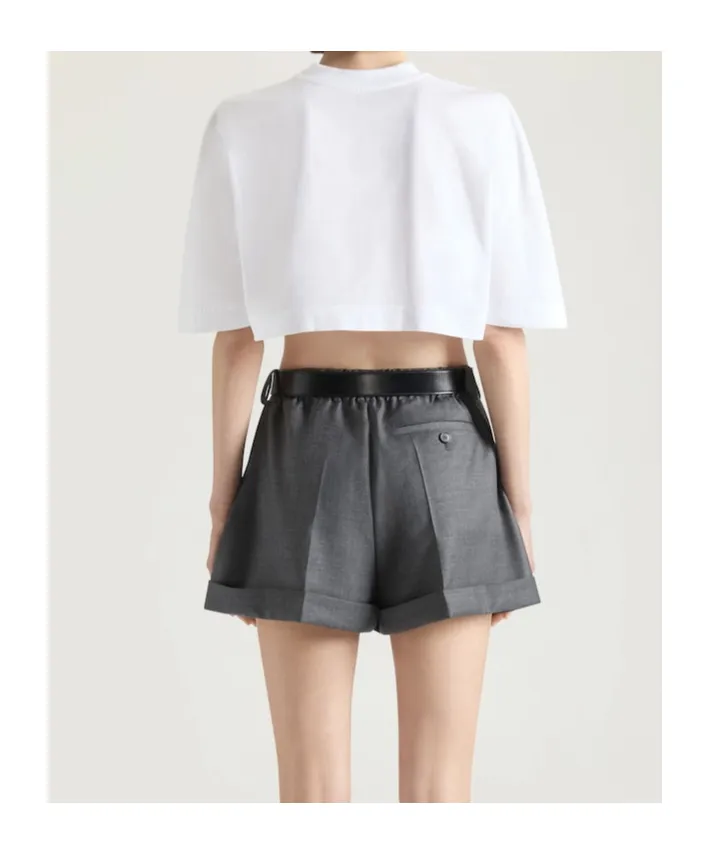 Cropped Cocoon T-Shirt In Cotton With Givenchy Tape Print