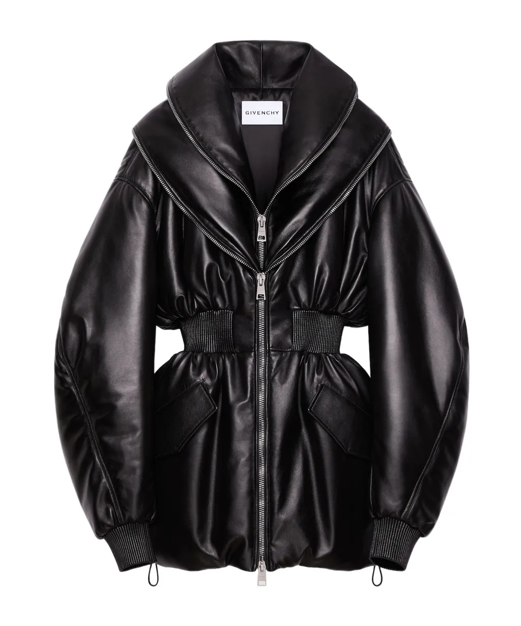 Hourglass Leather Bomber Jacket