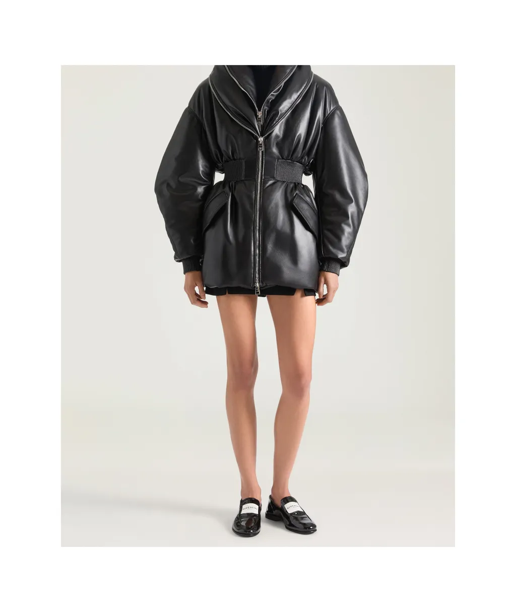 Hourglass Leather Bomber Jacket