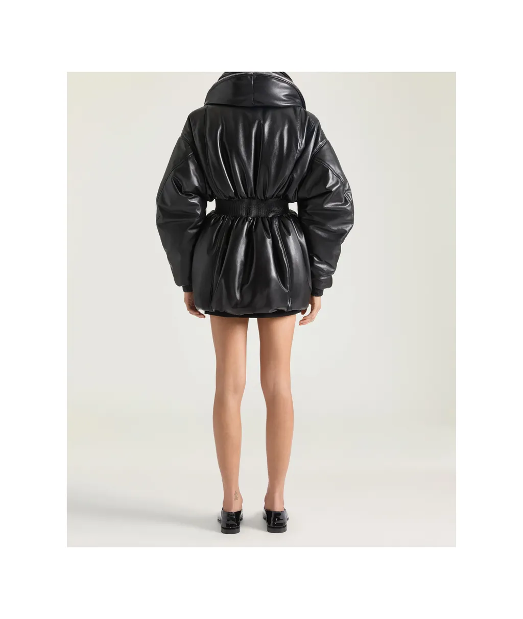 Hourglass Leather Bomber Jacket