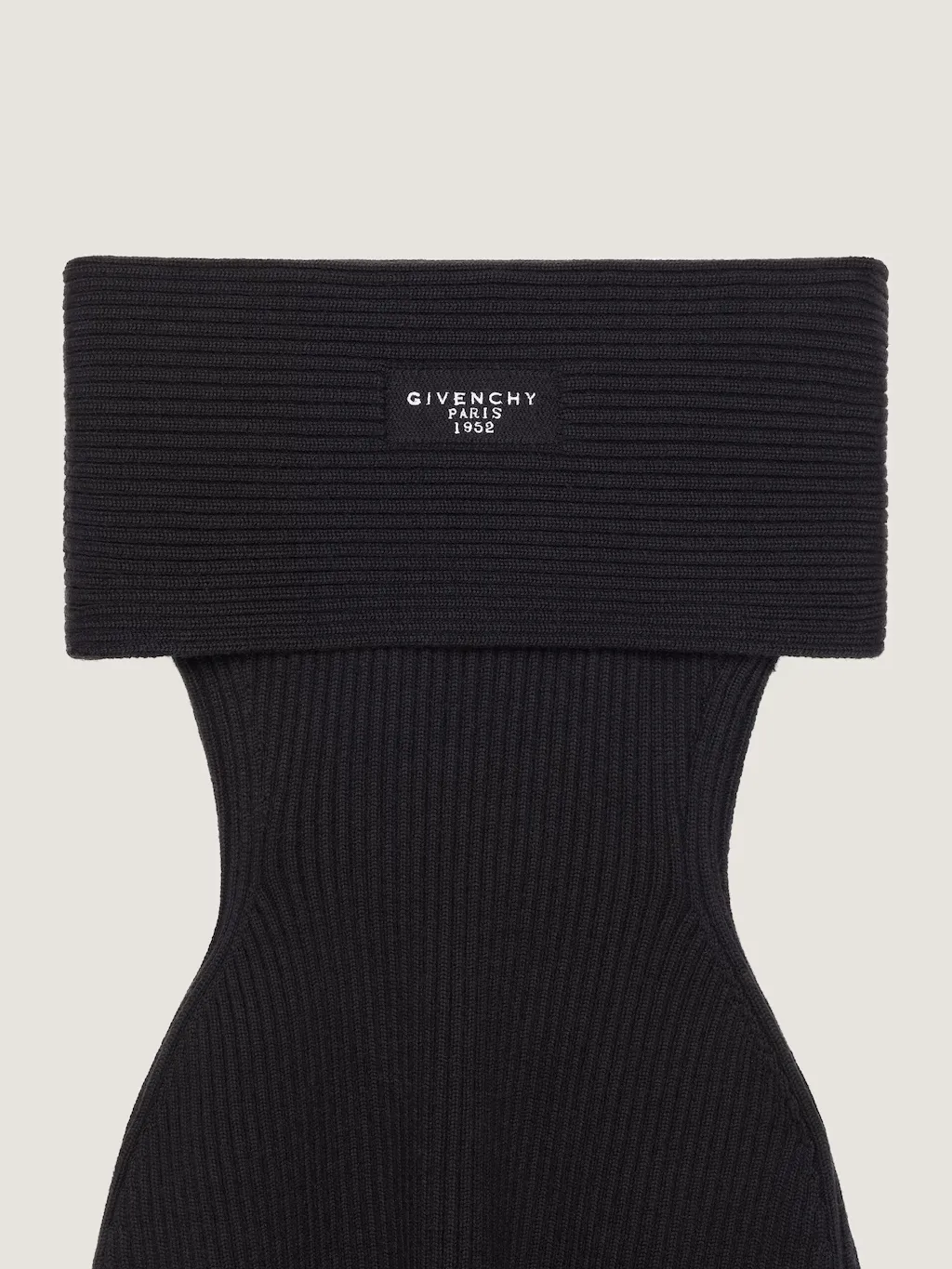 Off-The-Shoulder Mini Dress In Wool