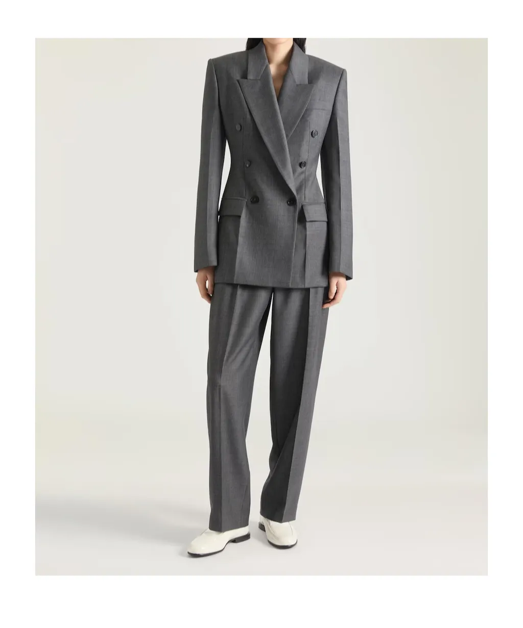 Double Pleat Wool Pants