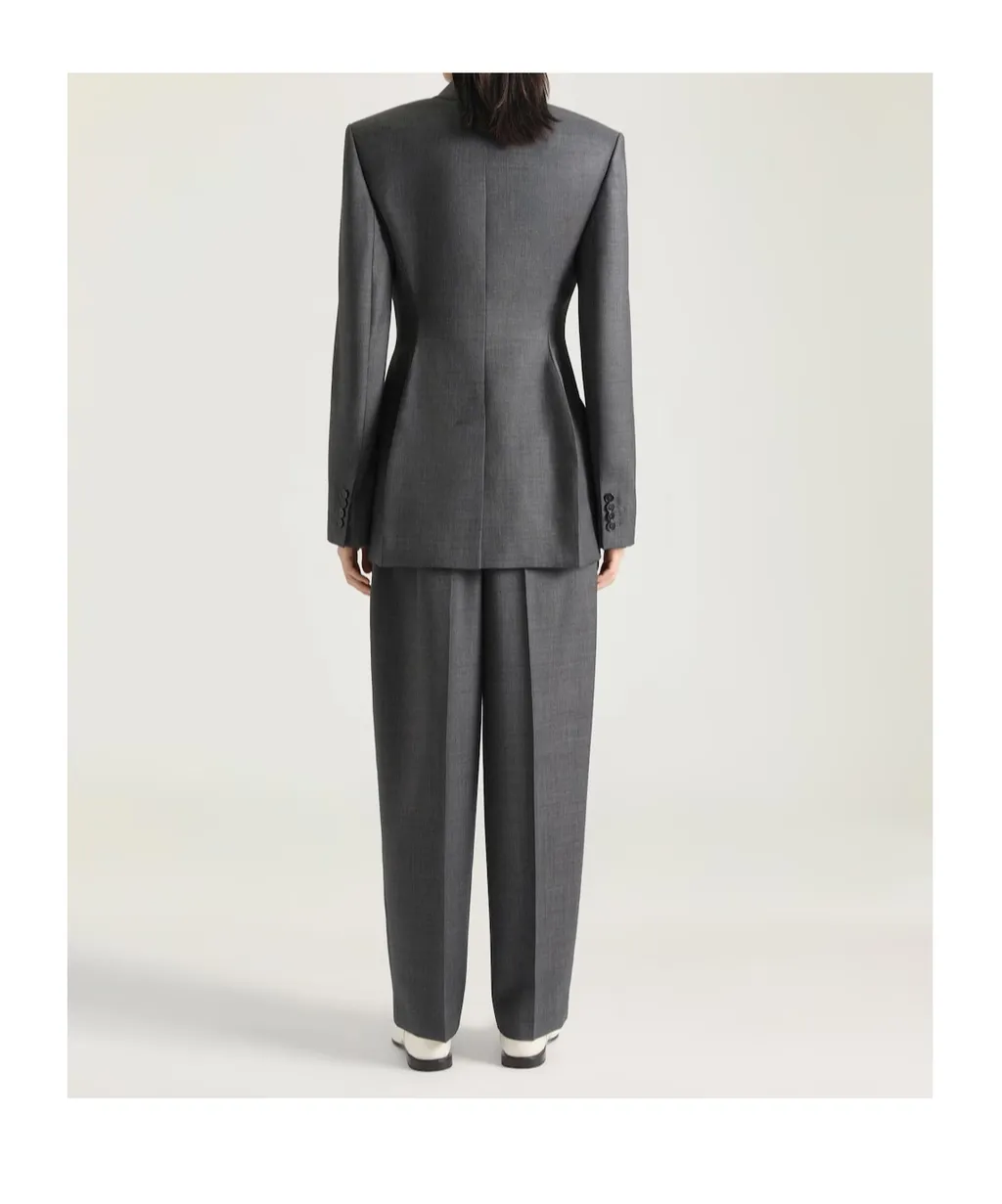 Double Pleat Wool Pants