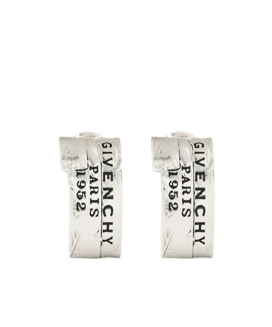 Logo Engraved Tape Earrings
