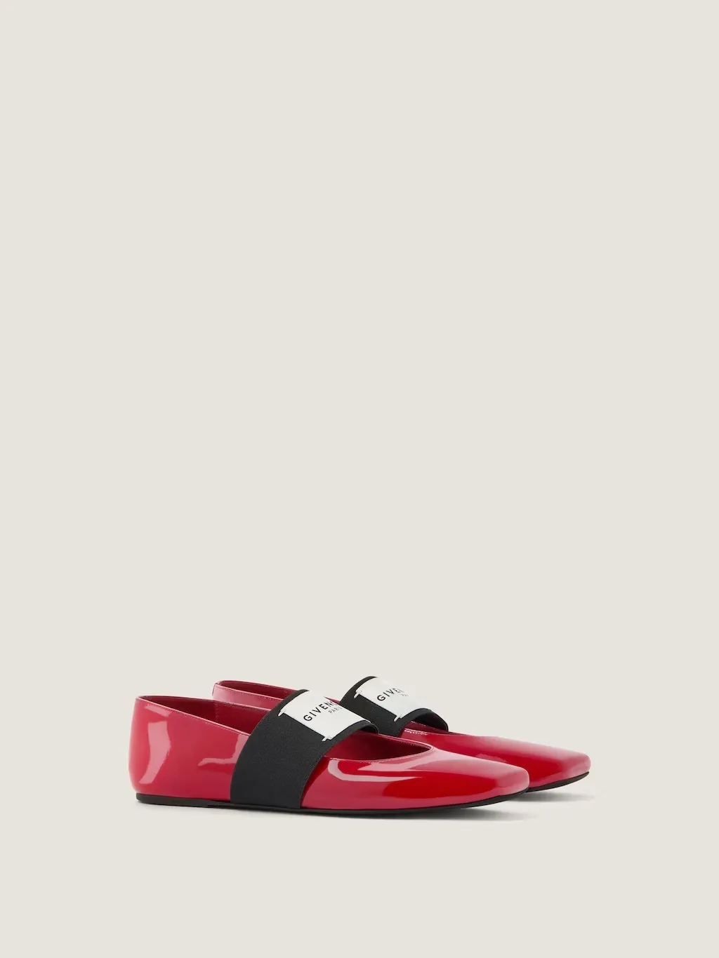 Shiny Logo Strap Ballet Shoes