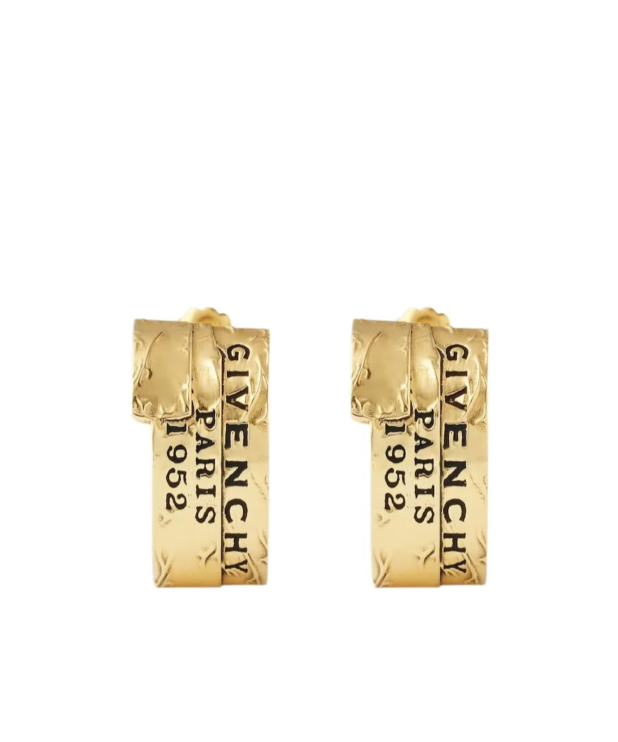 Logo Engraved Tape Earrings