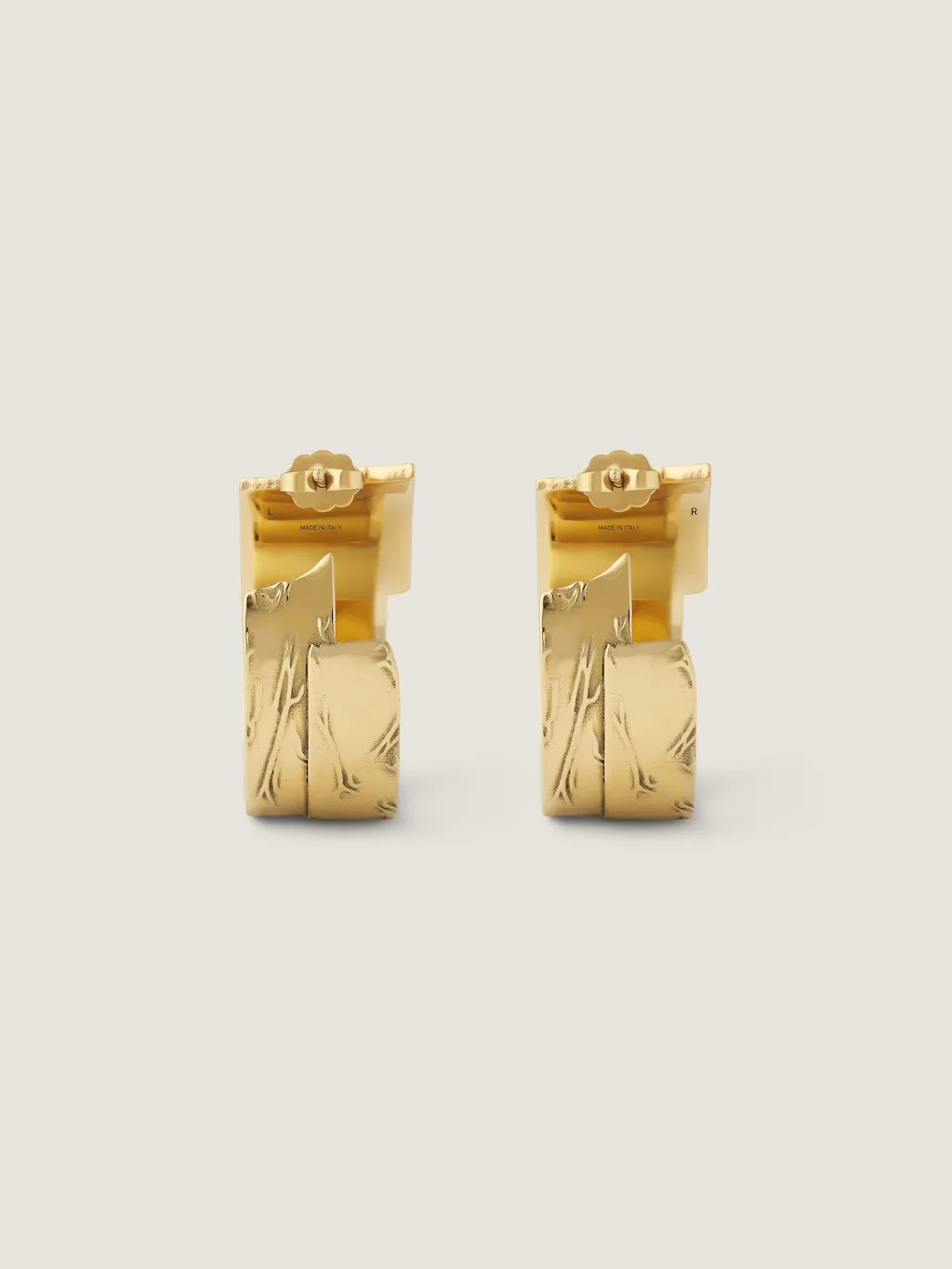 Logo Engraved Tape Earrings