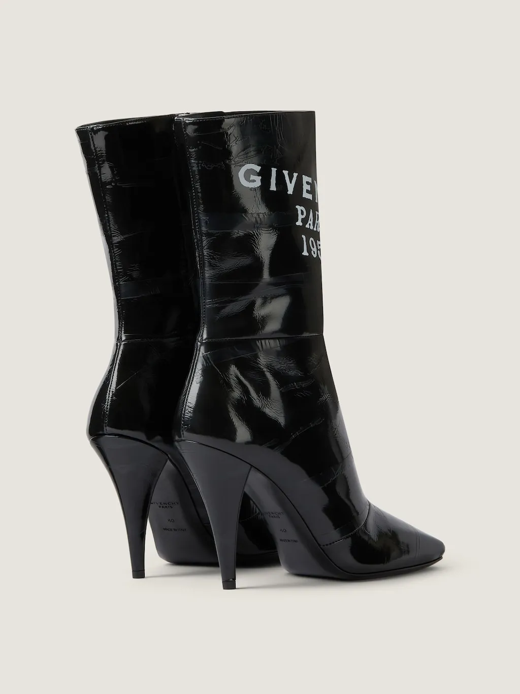 Logo Printed Square-Toe Boots