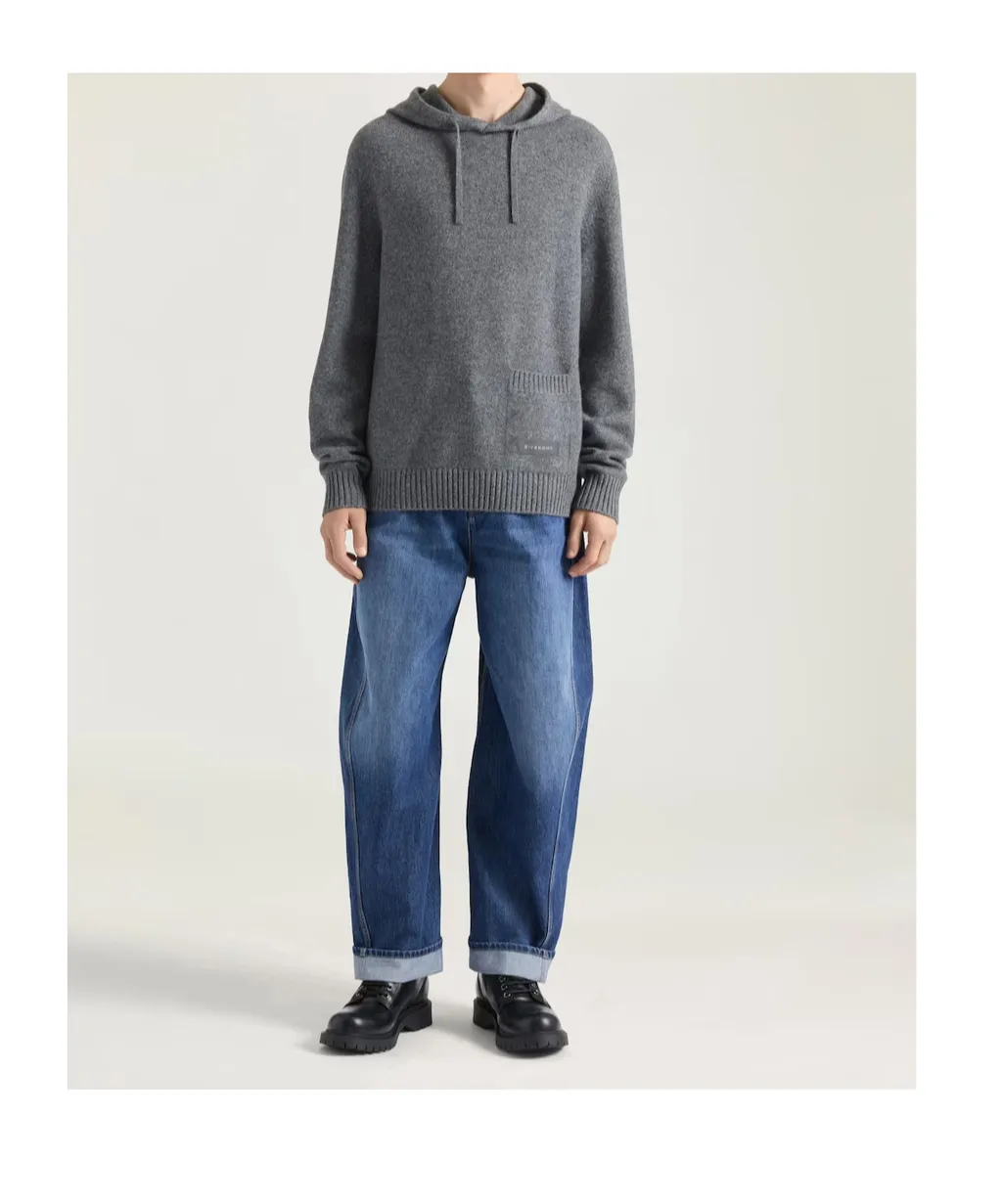 Knitted Drawstring Hoodie