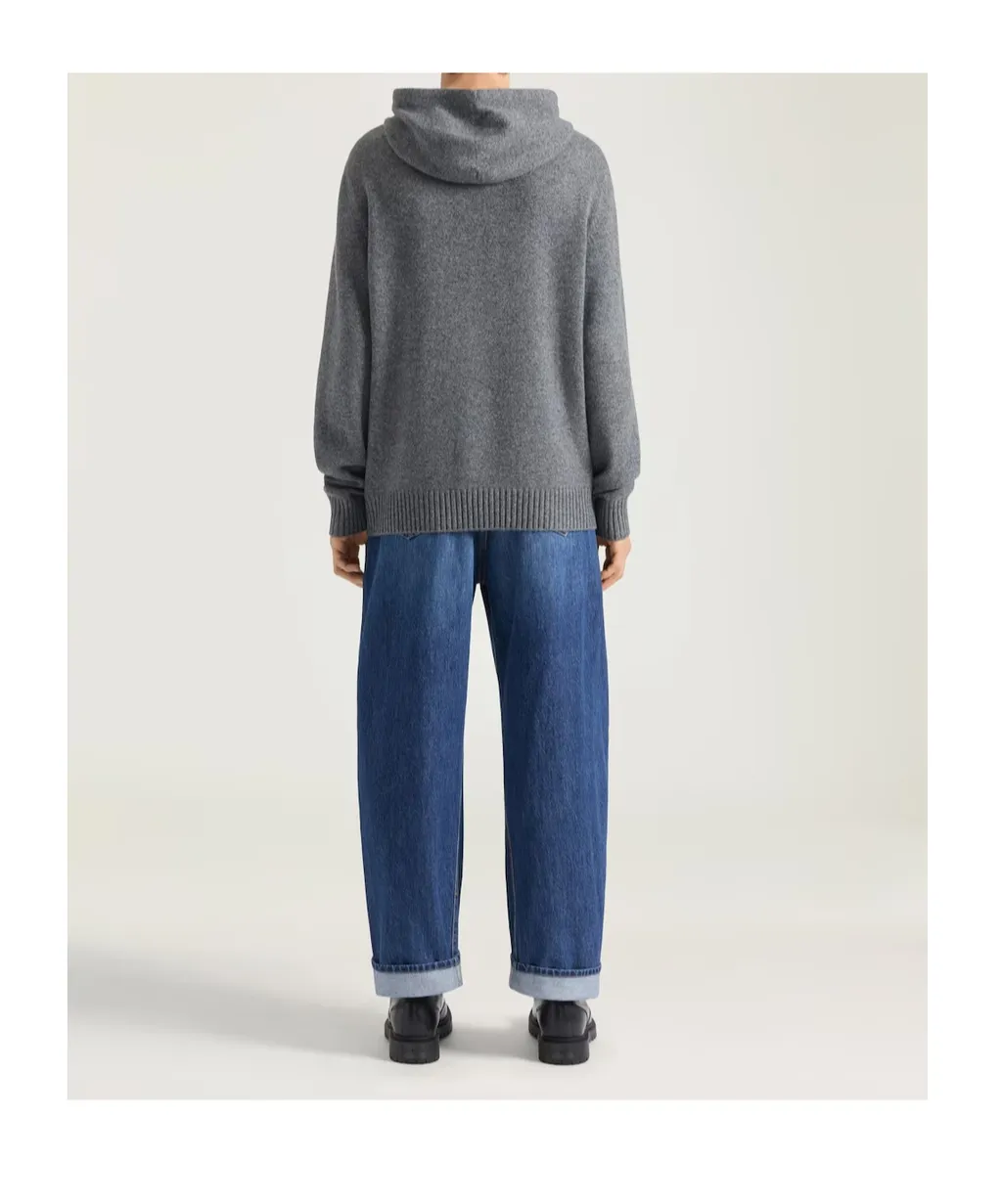 Knitted Drawstring Hoodie