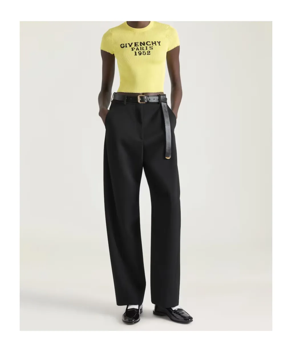 Paris 1952 Jacquard Cropped Knit Top