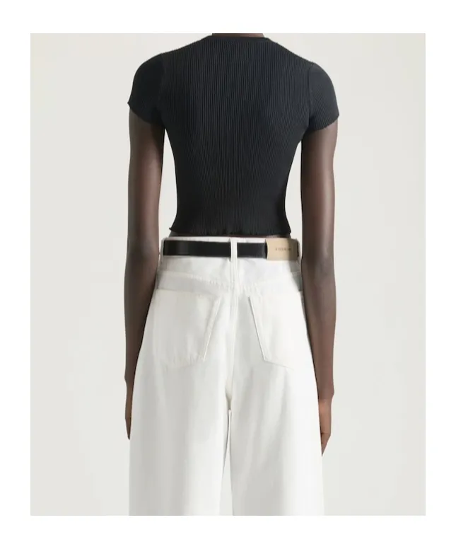 Paris 1952 Jacquard Cropped Knit Top