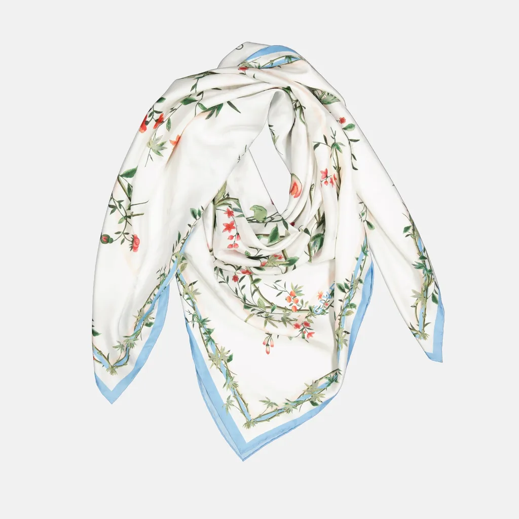 Floral-Print Silk Scarf