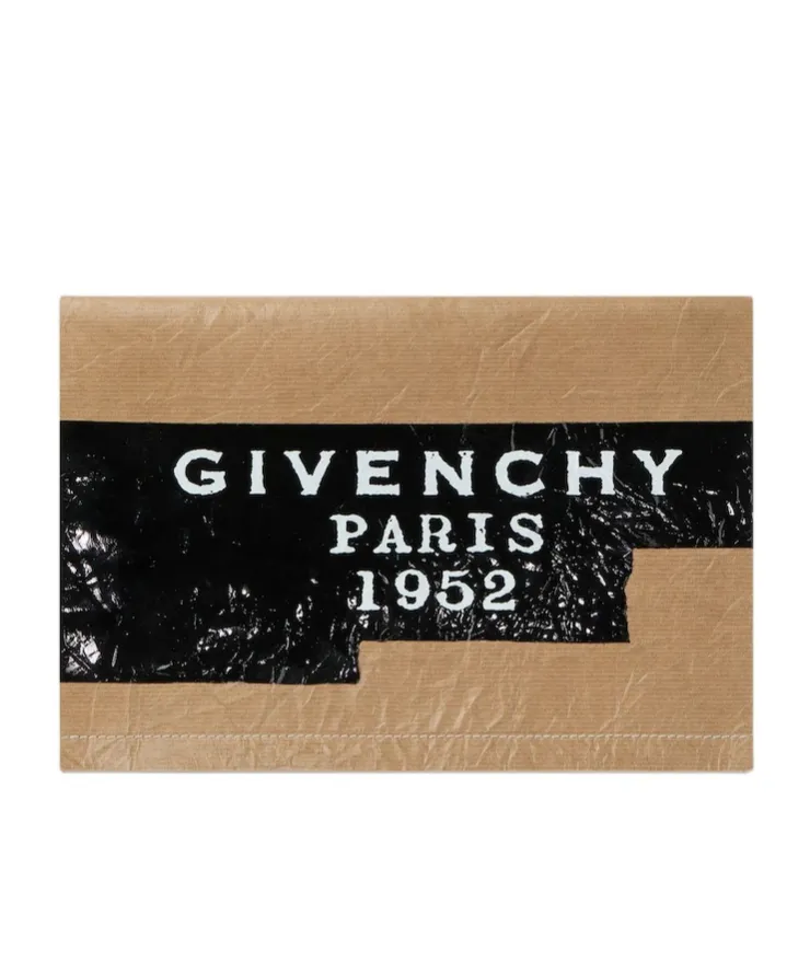 Logo Detailed Crinkled Effect Clutch Bag