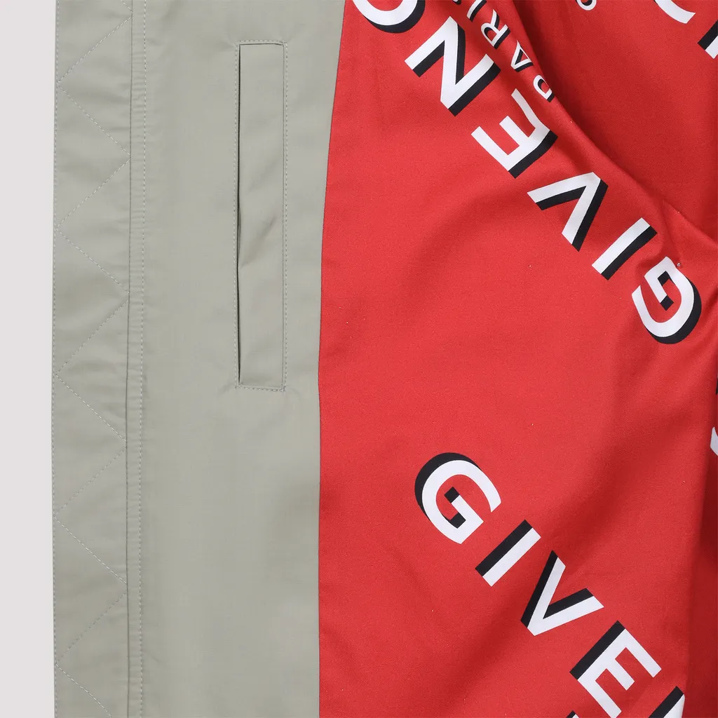 Harrington Jacket In Cotton With Leather Details