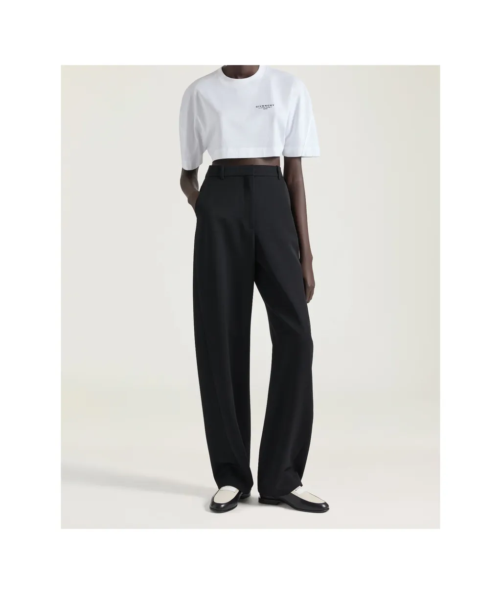 Cropped Fit T-Shirt With Givenchy Stamp Print