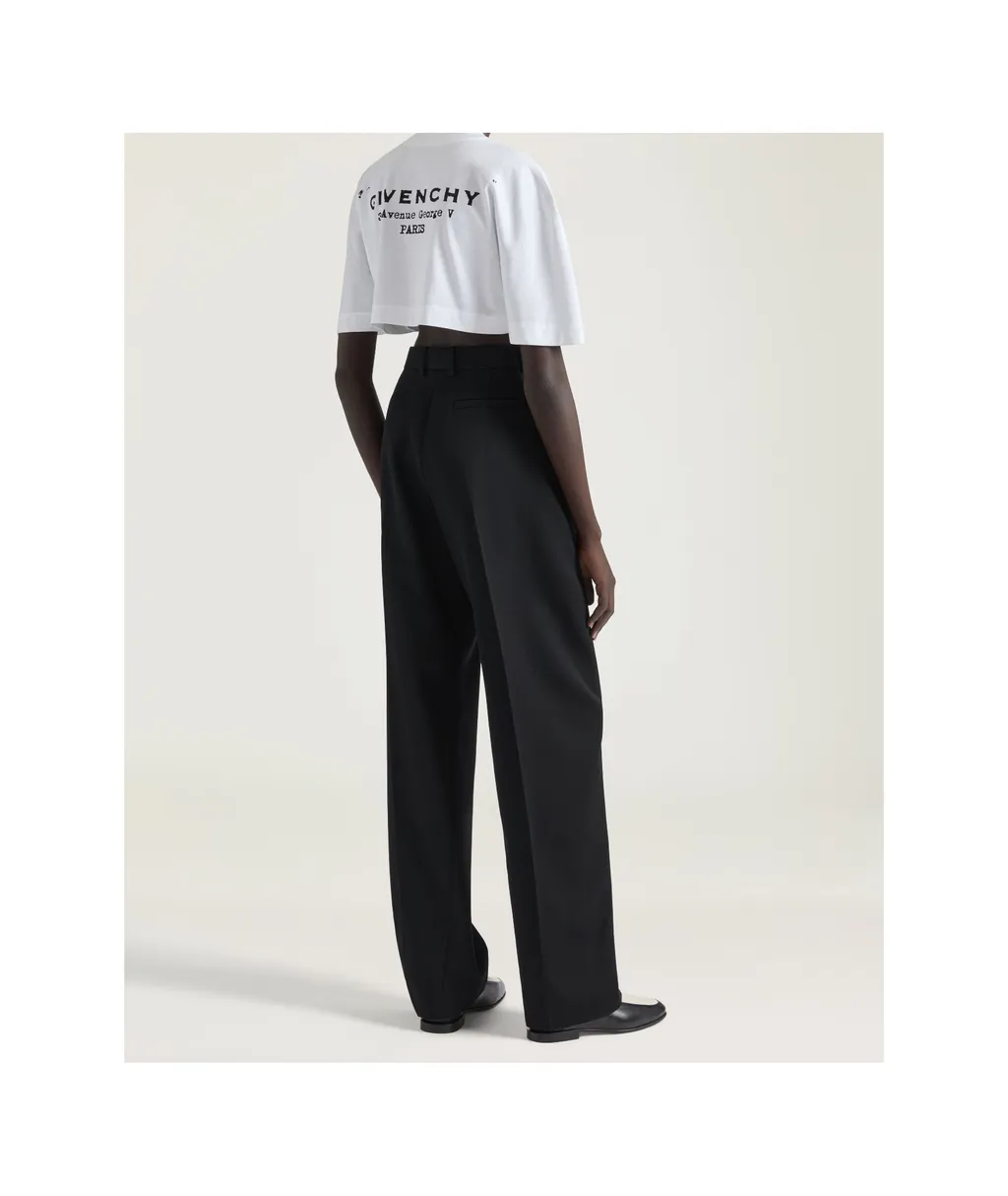 Cropped Fit T-Shirt With Givenchy Stamp Print