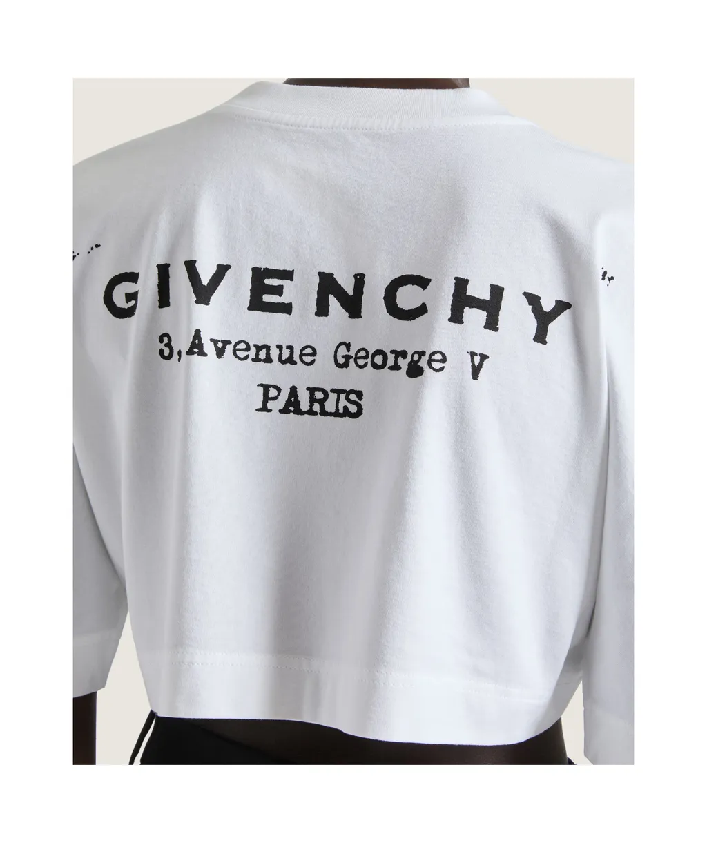 Cropped Fit T-Shirt With Givenchy Stamp Print