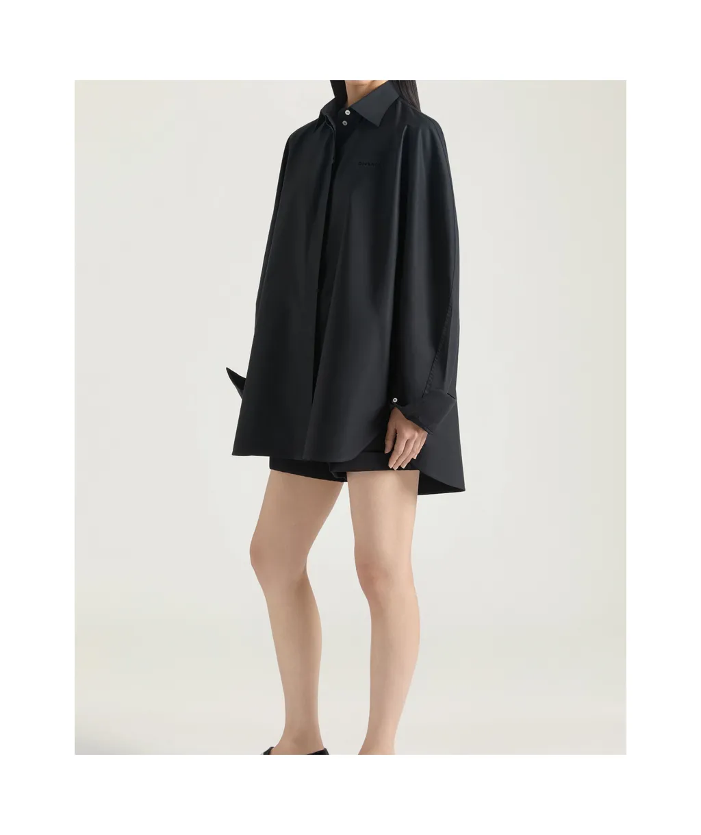 Cocoon Shirt In Poplin With Givenchy Embroidery