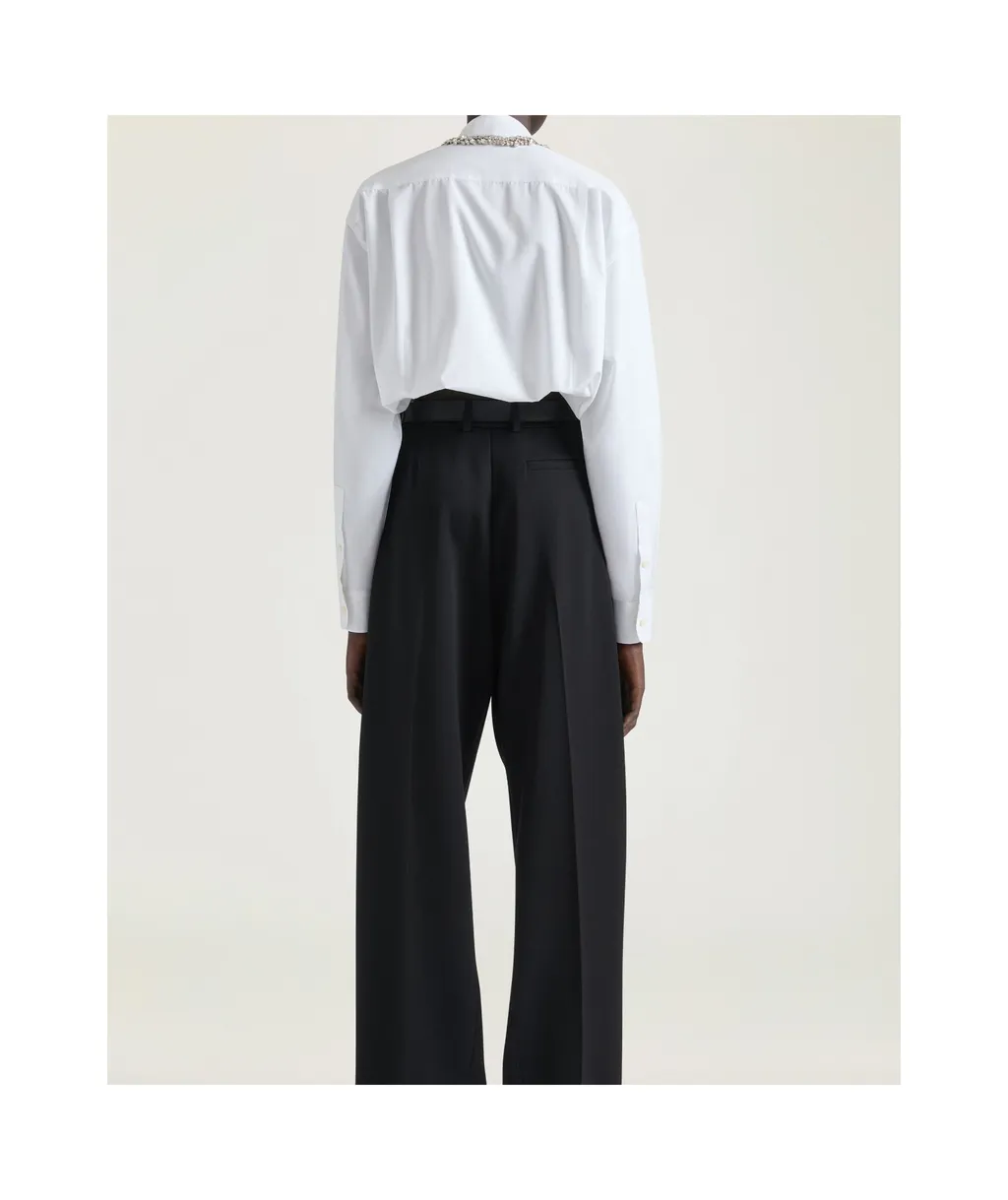 Cropped Shirt With Crystals