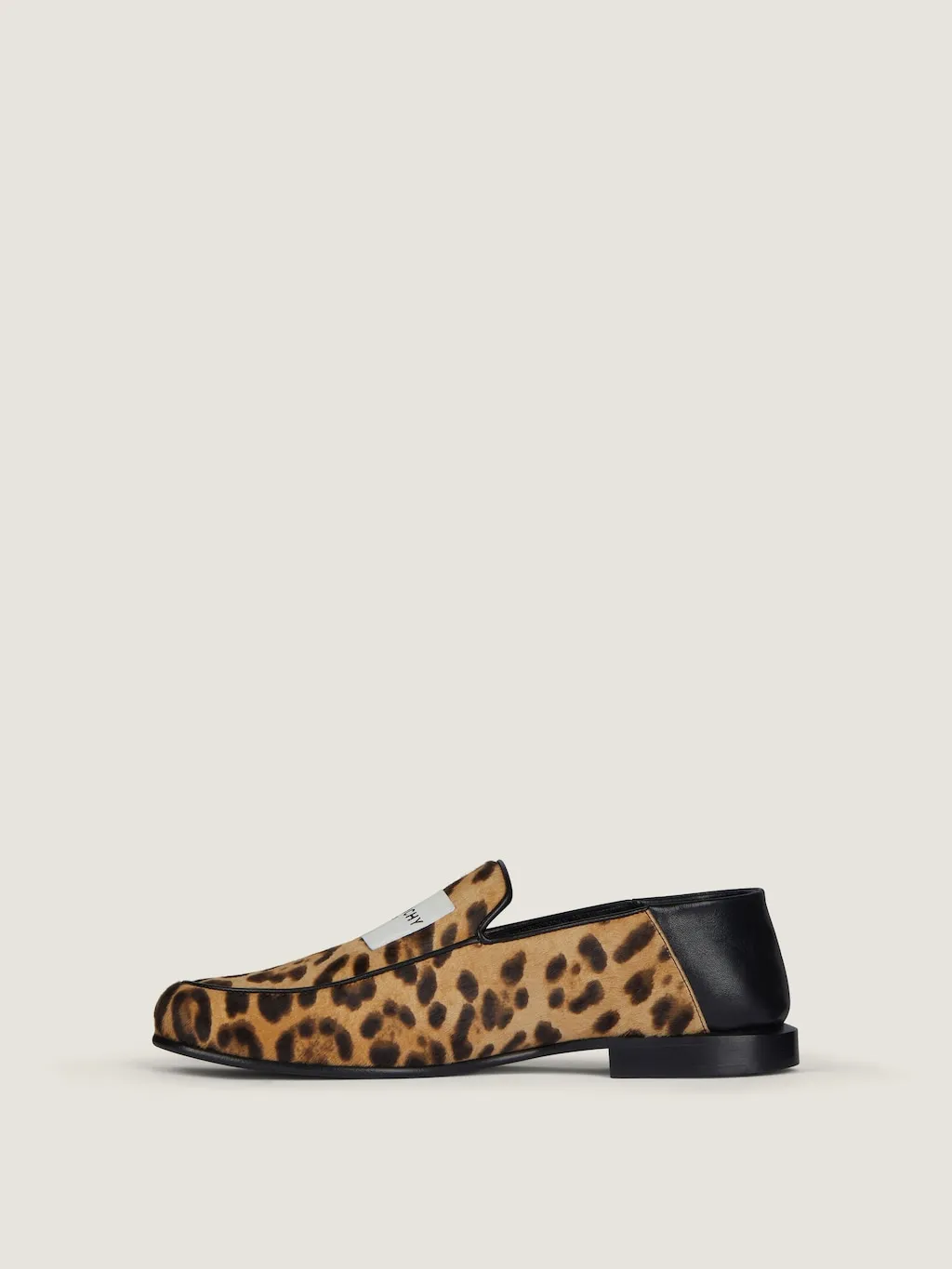Label Loafers In Leather With Leopard Print