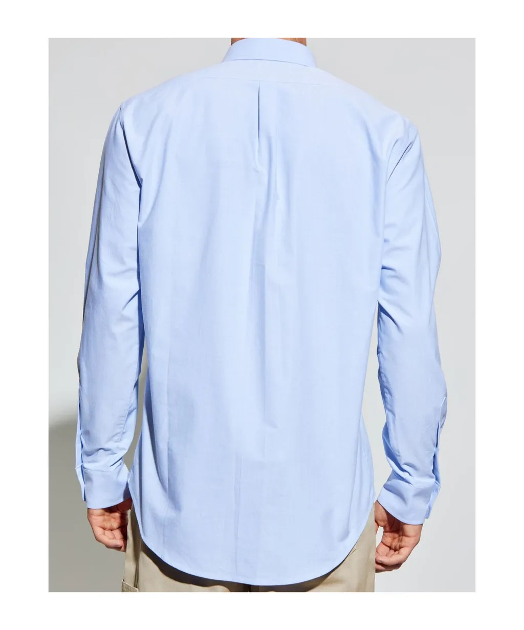 Paris Logo Embroidered Long-Sleeved Shirt