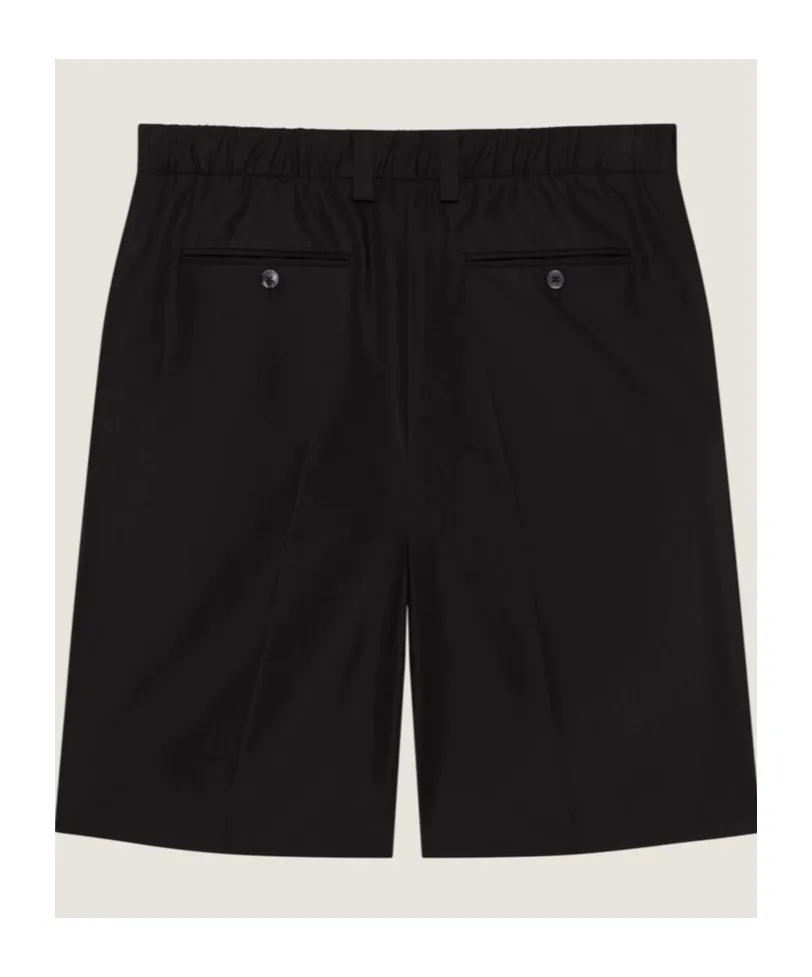 Pleated Cotton Shorts