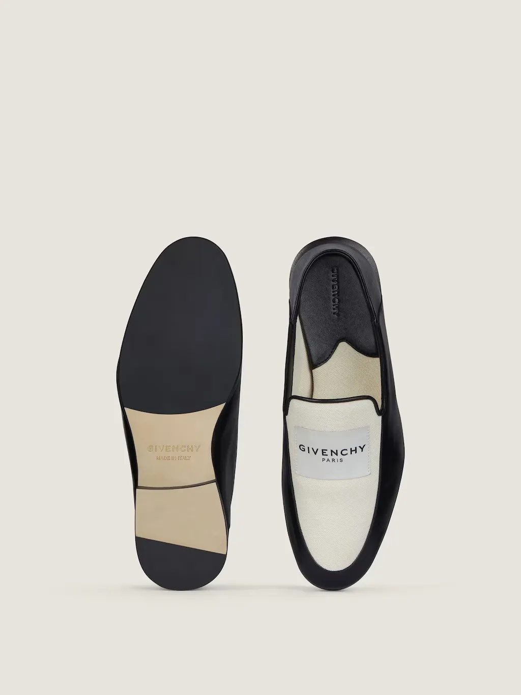 Label Loafers In Leather And Canvas
