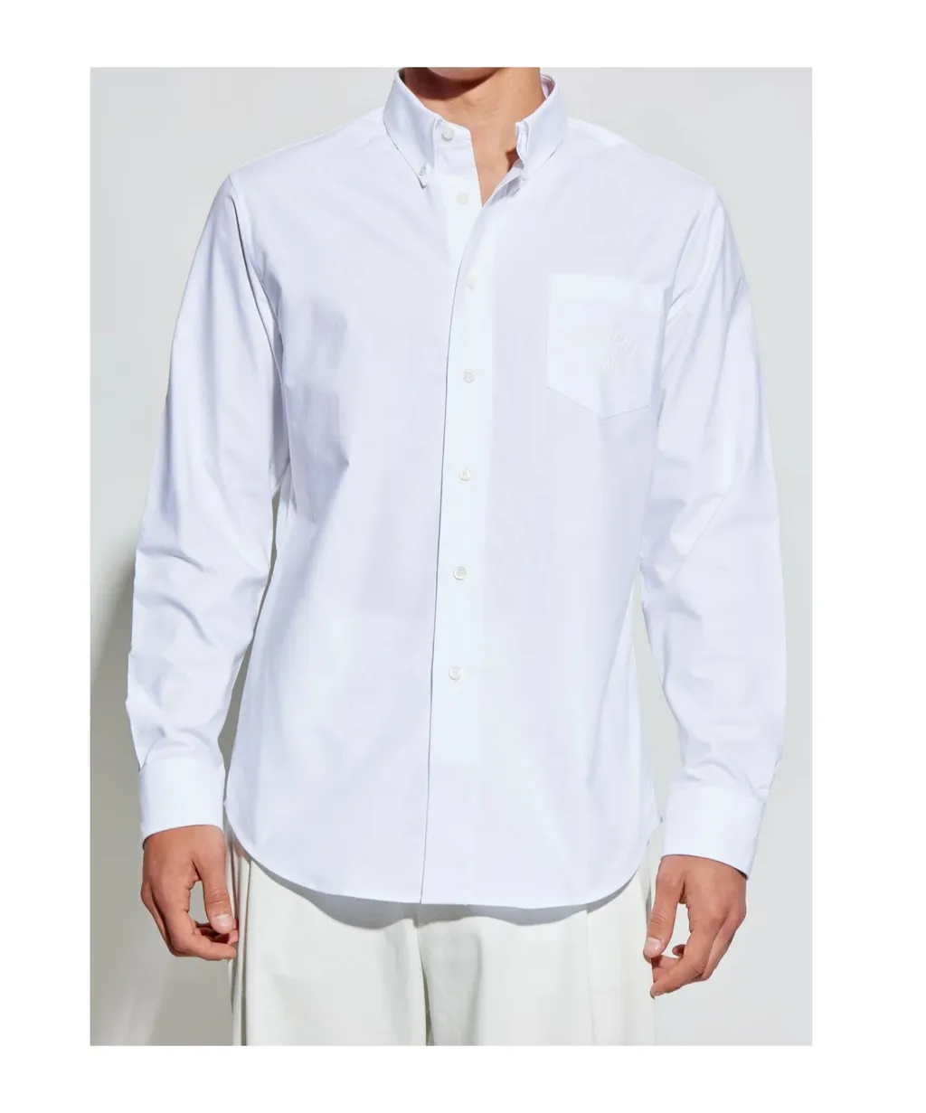 Paris Logo Embroidered Long-Sleeved Shirt