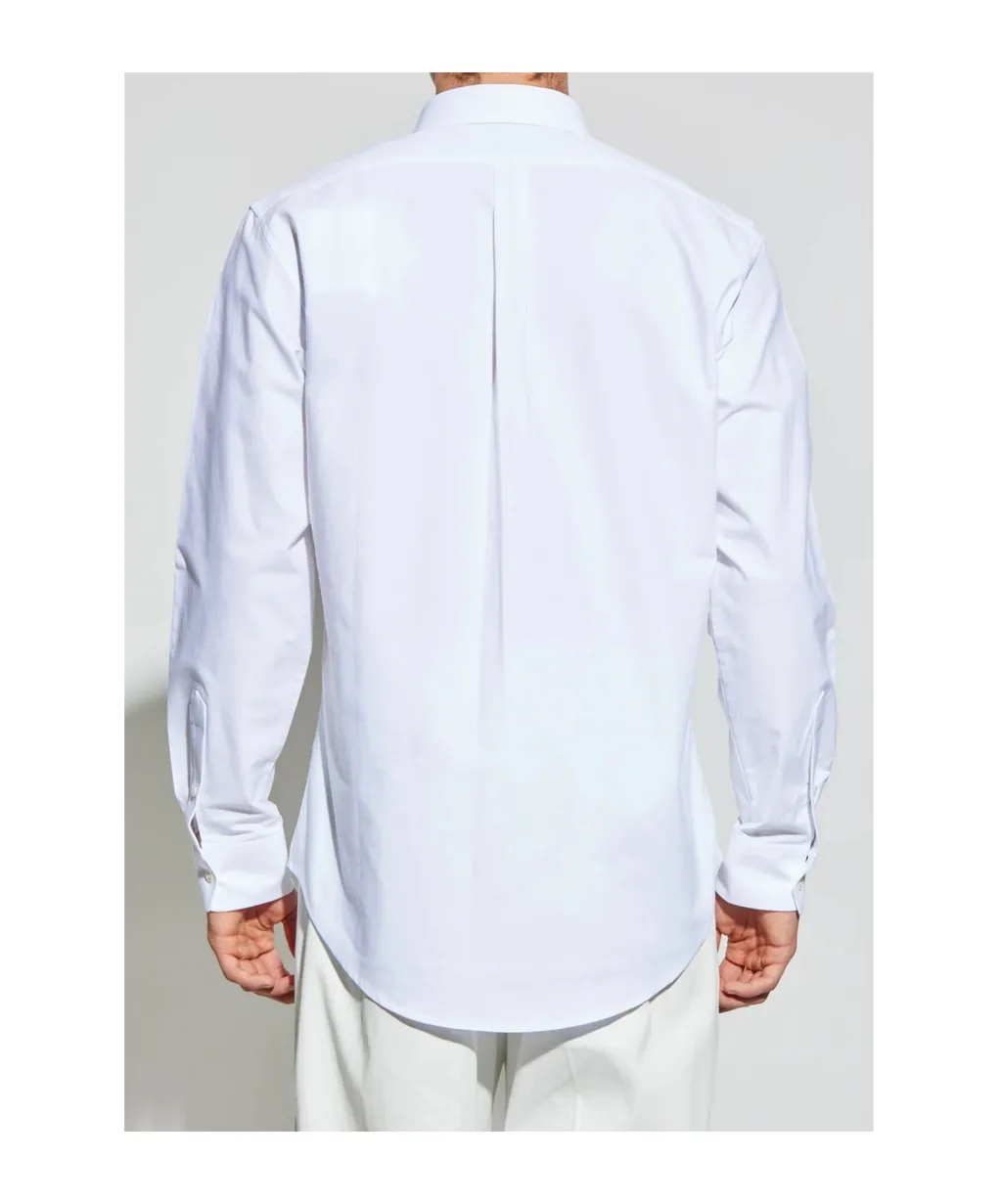 Paris Logo Embroidered Long-Sleeved Shirt
