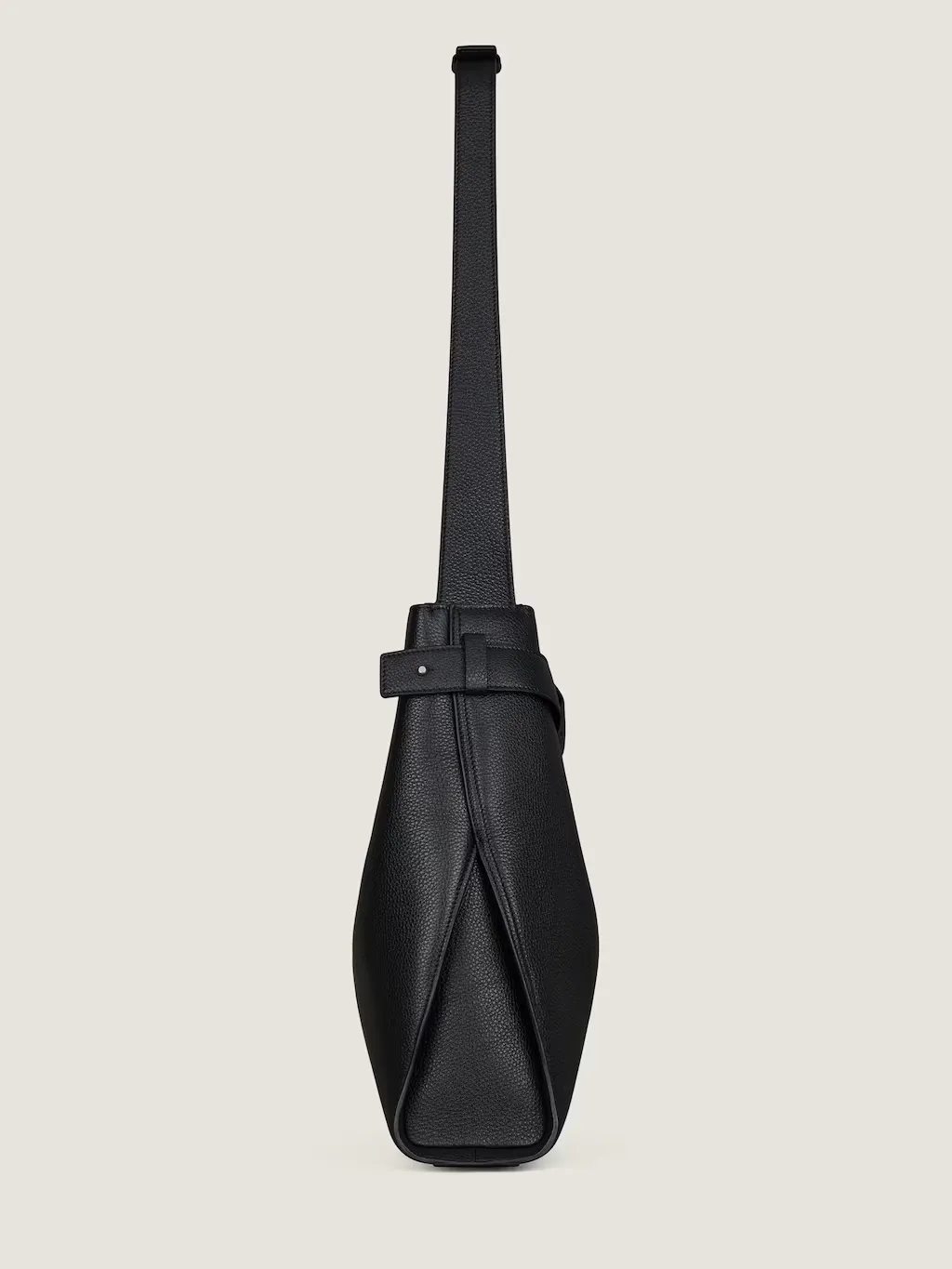Medium Belted Hobo Bag In Grained Leather
