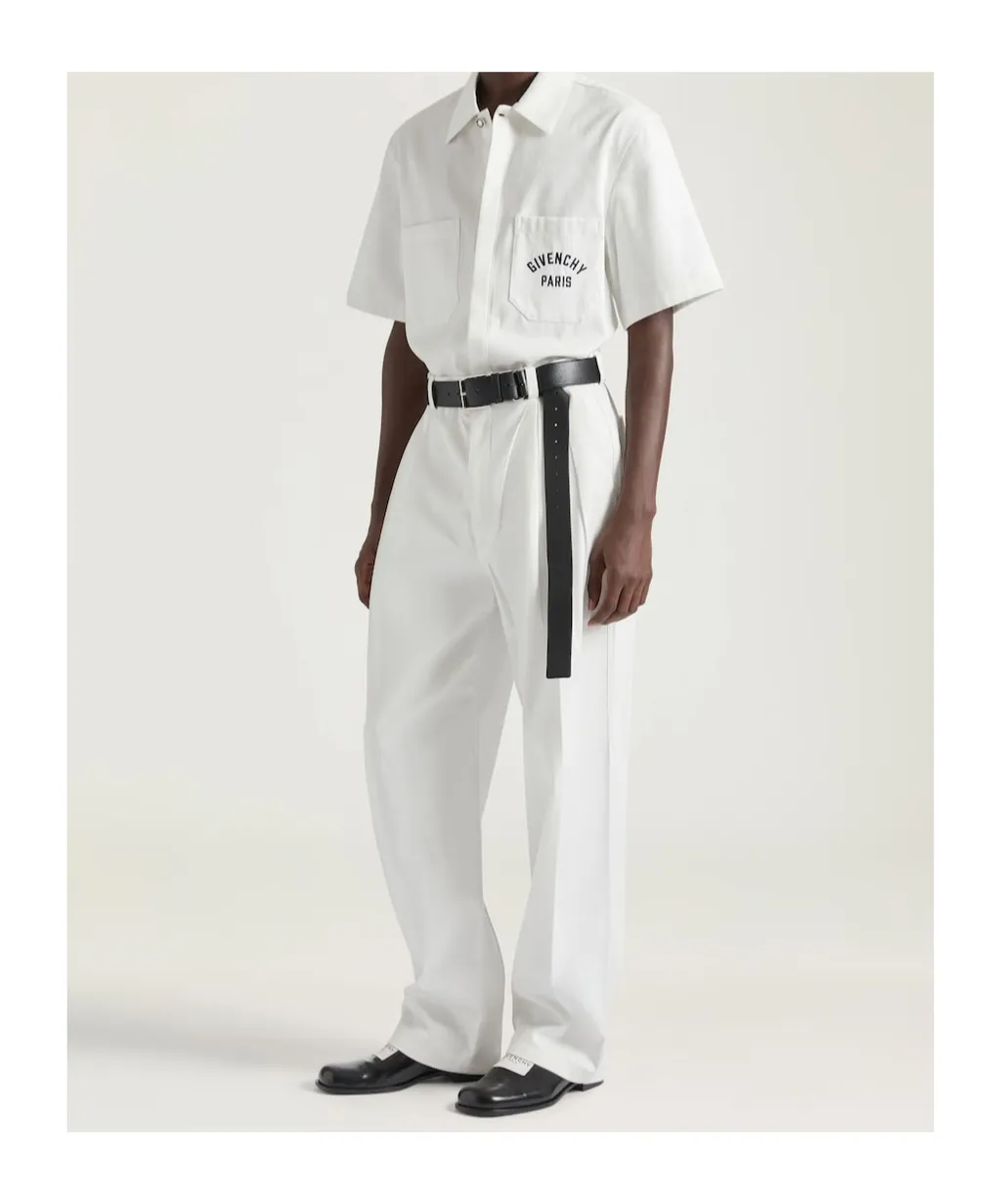 Paris Signature Embroidered Short-Sleeved Shirt