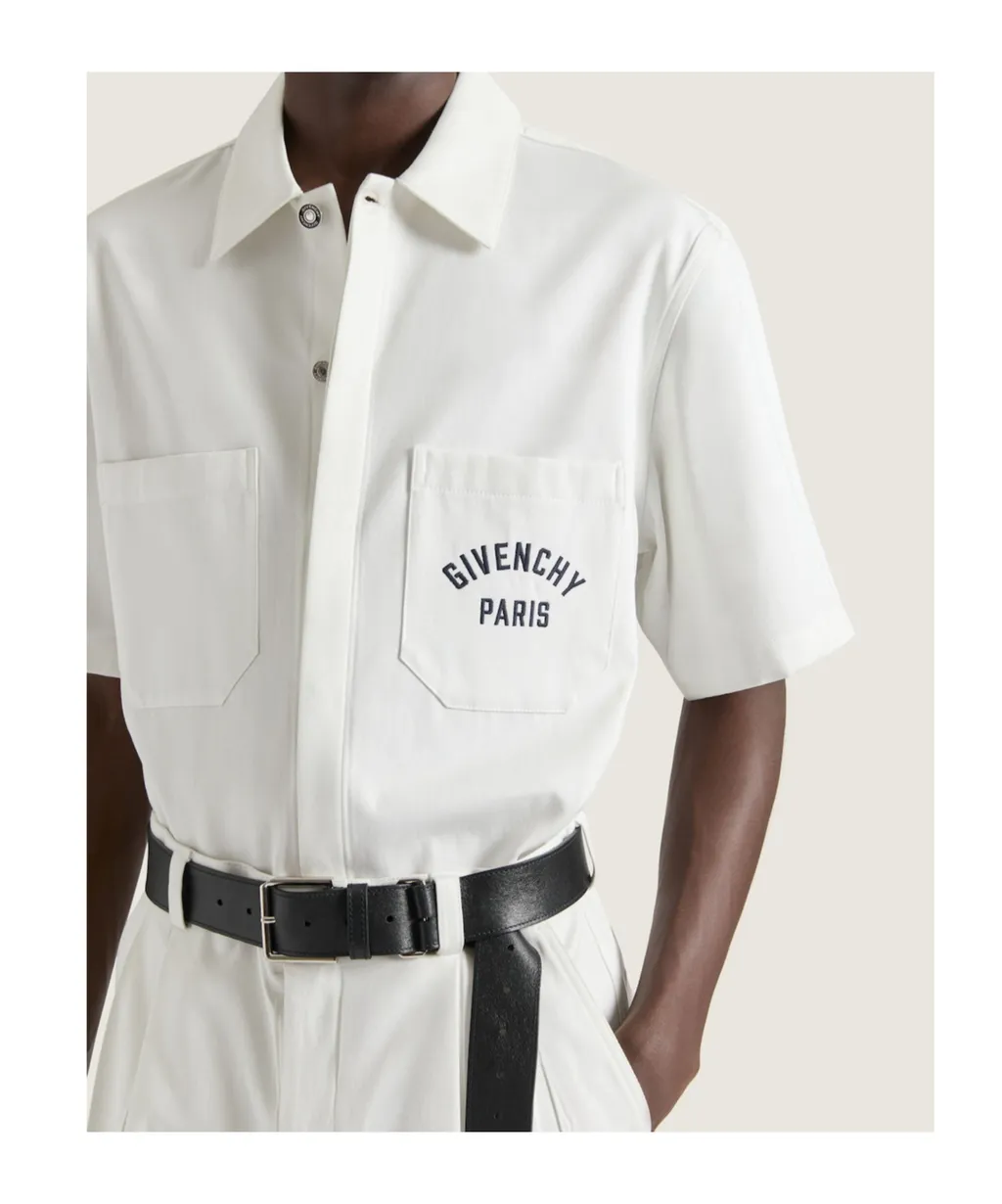 Paris Signature Embroidered Short-Sleeved Shirt