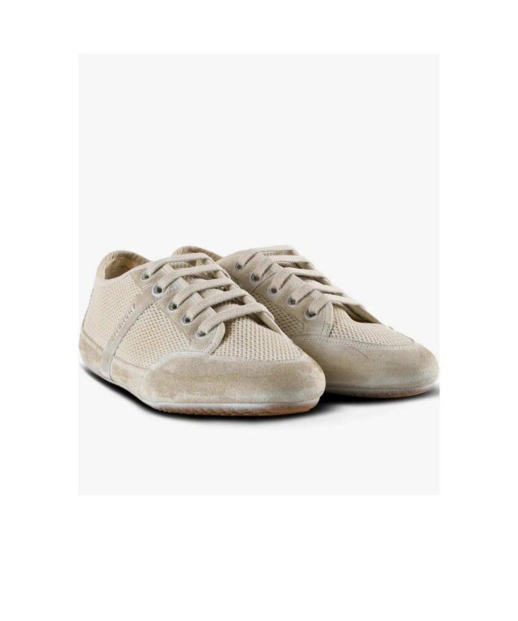 Slim Sneakers In Painted Mesh And Suede