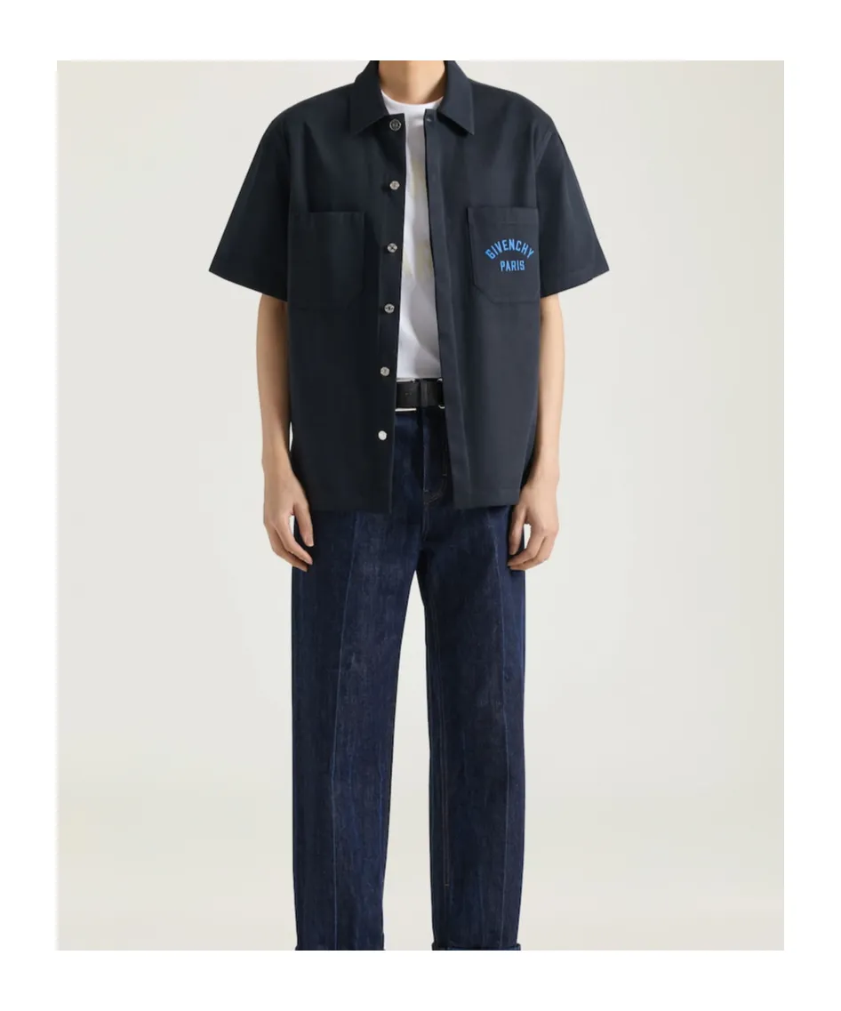 Shirt In Cotton With Givenchy Paris Embroidery