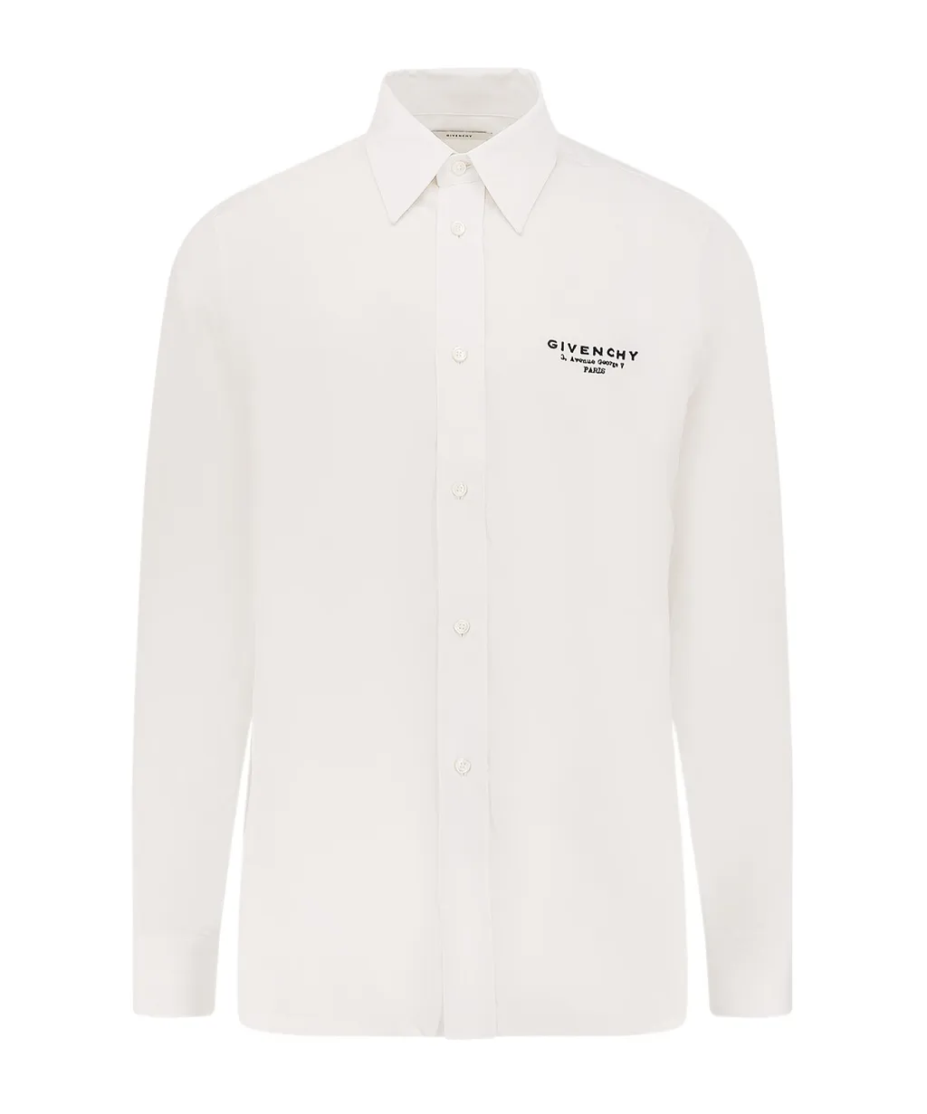 Logo Embroidered Long-Sleeved Shirt