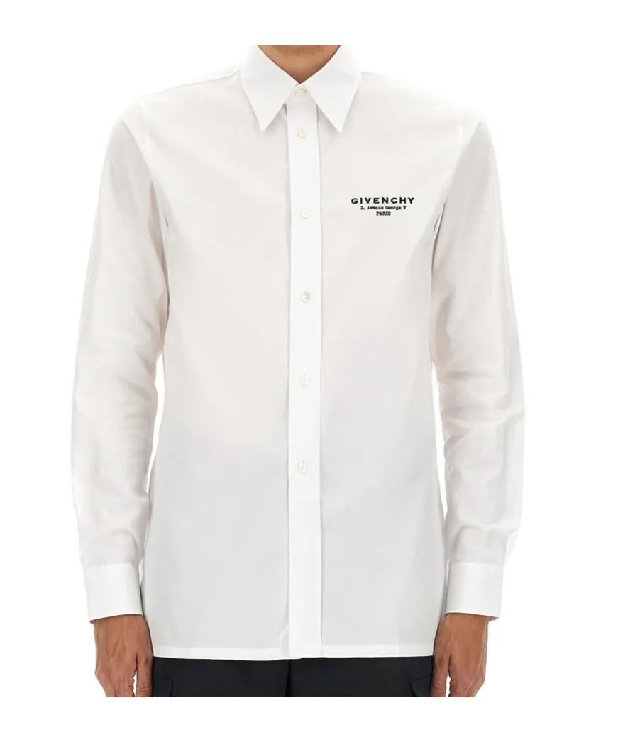 Logo Embroidered Long-Sleeved Shirt