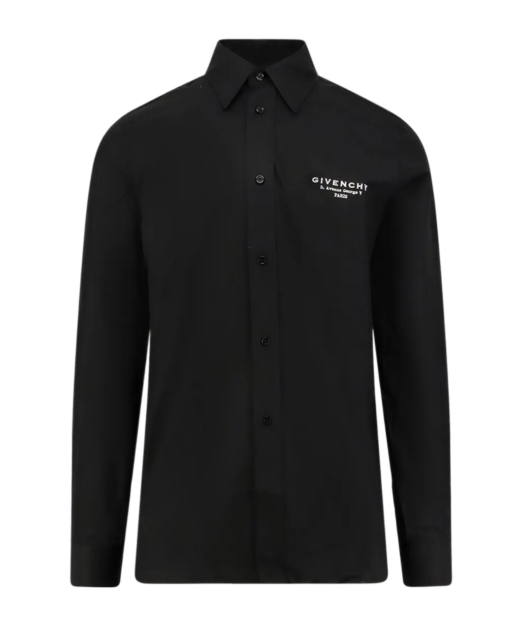 Logo Embroidered Long-Sleeved Shirt